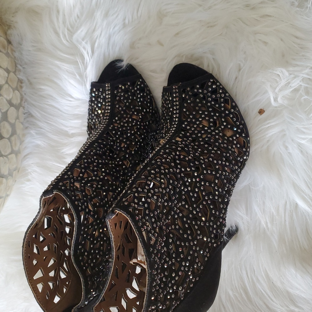 Zigi soho black studded open toe bootie size 7.5 - Picture 12 of 17